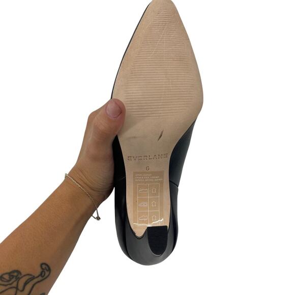 EVERLANE The Banana Boot Black Knee High Napa Leather Point Toe Pull On 6 NEW - Picture 10 of 11